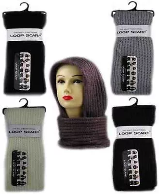 £7.49 • Buy Ladies Chunky Knit Winter Loop Snood Scarf Cowl Neck Warmer Multi Functional