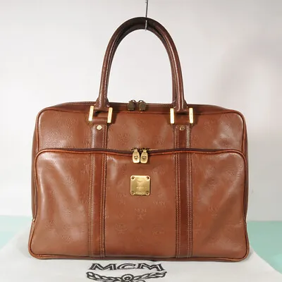 AUTHENTIC MCM Leather Document Bag + Dust Bag • $59.99