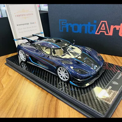 FrontiArt 1:18 Koenigsegg Agera One1 Carbon Blue Resin Car Model Collection Gift • $809.99