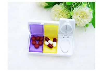$6.99 • Buy Pill Cutter Tablet Splitter Medicine Case Pill Box Portable Pill Box