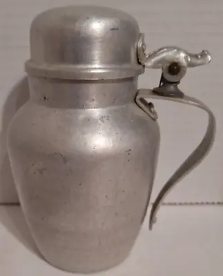 Vintage 6  Aluminum Syrup Cream Pitcher With Hinged Lid Handle • $12.09