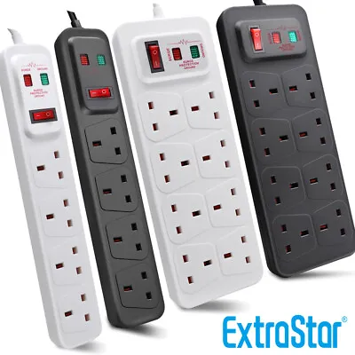 Switched Surge Protected Extension Lead Cable Electric Plug Socket Mains Power • £17.99