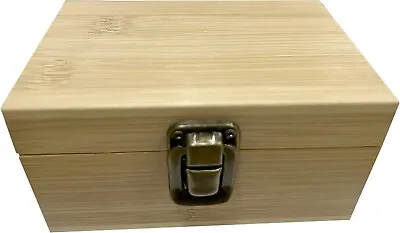 Small Size Wooden Box - Wood Keepsake Box With Hinged Lid And Metal Latch..... • $13.45