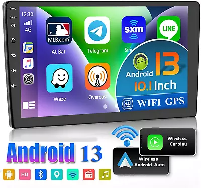 10.1  Android 13 Car Stereo Radio Apple Carplay GPS Navi WIFI BT Touch Screen FM • $72.59