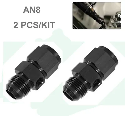 2PCS AN8 8AN Male To Female Fitting With 1/8  NPT Gauge Sensor Side Port Adapter • $25.84