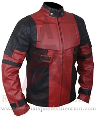 Deadpool Racing Motorbike Leather Jacket In Cowhide / 5 Ce Approved Protections • $257.68