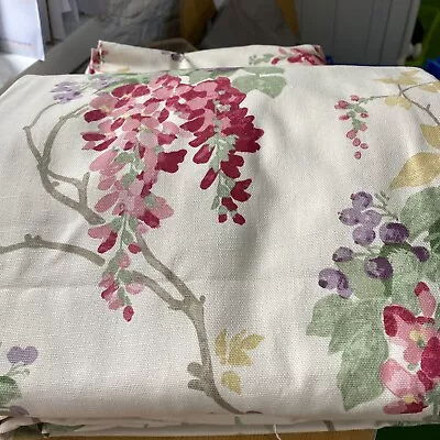 Laura Ashley Wisteria Cranberry Pair Of Curtains64 Ins Wide X 90 Ins Long • £75