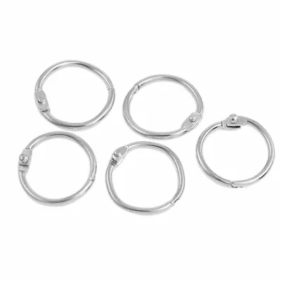 5 Pcs Silver Tone Metal 0.9  Loose Leaf Bundle Book Rings Keyrings • $7.68