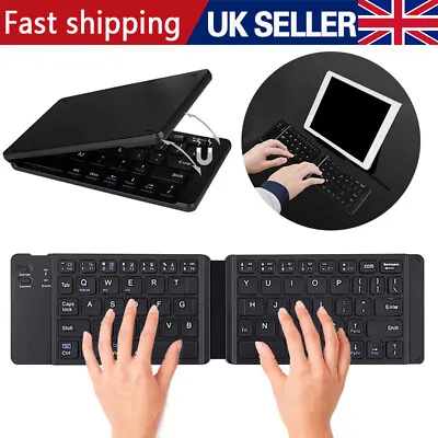 Mini Wireless Bluetooth Keyboard Foldable For Windows IOS Android IPad UK • £9.99