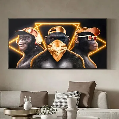 Three Wise Monkeys Posters Prints Wall Picture Canvas Paintings • $24.69