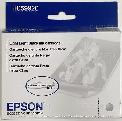 Genuine Epson Photo Stylus T059920 Light Light Black Ultra Chrome K3 R2400 NEW • $8.95