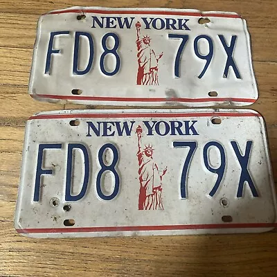 Vintage Matching Set Of New York State Liberty License Plates FD8 79X • $30