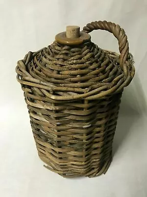 ANTIQUE BOTTLE 1 GALLON DEMIJOHN Basket Woven With Handle Stoneware Australia • $79