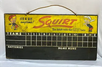 Vintage 1961 Squirt Soda Baseball & Football Scoreboard Double Sided 32 X16  • $449