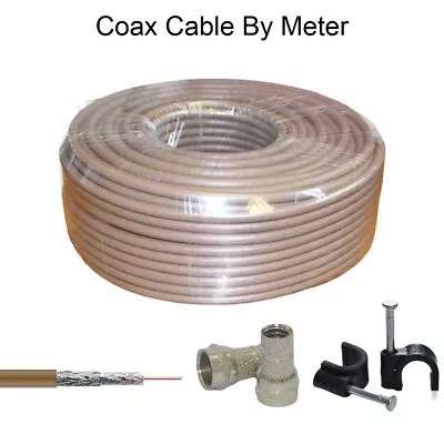£3.99 • Buy RG6 Coax Cable Coaxial Brown Black White Satellite Freesat Sky Virgin TV Aerial