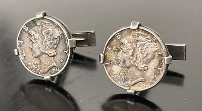 Sterling Silver Winged Liberty Head Or  Mercury  Dime 1944 Cufflinks • $60