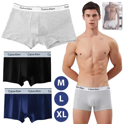 Calvin Klein Mens Trunk Boxer Shorts Soft Cotton CK Underwear GIFT NEW 3 Pack UK • £14.99