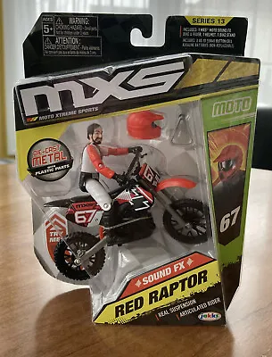 Jakks MXS Moto Xtreme Sports Red Raptor 67 Sound FX Series 13 Sealed Pkg • $30.99