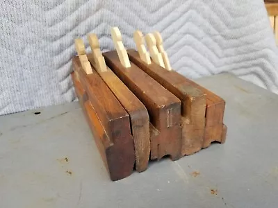 Antique Wooden Wood Plane Molding Trim Primitive Woodworking Carpentry Tool LOT5 • $32