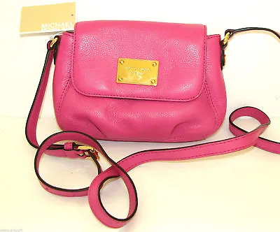 New Michael Kors Item Zinnia Pink Leather+gold Tone Hrdwr Crossbodyshoulder Bag • $149.99