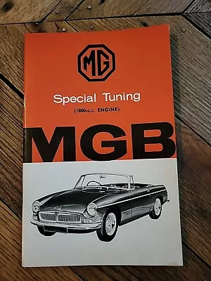 MG Special Tuning 1800c.c. Engine MGB: Owners' Handbook Ltd 9780948207000 • $20.12