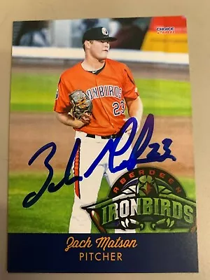 Zach Matson  2018 Aberdeen Iron Birds Signed Card • $7.95