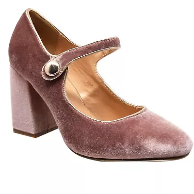 Mary Jane Shoes Womens T Bar Chunky Block Mid Heel Ladies Court Shoes Size 3-8 • £16.90