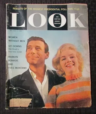 1960 July 5 LOOK Magazine GD 2.0 Marilyn Monroe & Yves Montand • $20.25