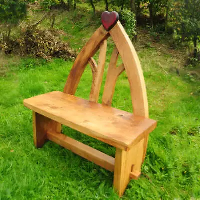 £2057.99 • Buy Handmade Bespoke Wooden Garden Bench Oak Seat Chair Eco Rustic Heart