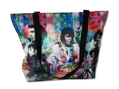 Elvis Presley Tote Bag Purse Handbag 17.8”  X 14” Collage • $22.49