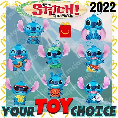 McDonald's 2022 STITCH Movie HAWAII Disney Lilo PLUSH Alien YOUR Toy CHOICE • $6