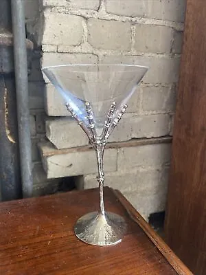 Pottery Barn Skeleton Hand Stem Halloween Martini Glass • $19