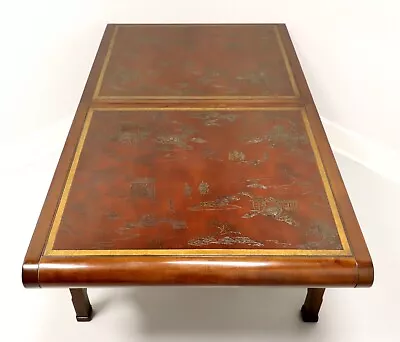 DREXEL HERITAGE Ming Treasures Mahogany Carved Chinoiserie Dining Table • $1295