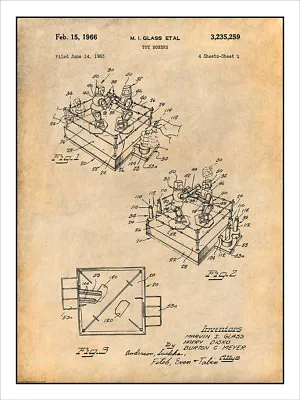 Rock Em Sock Em Robots Boxing Game Patent Print Art Drawing Poster   • $16.19