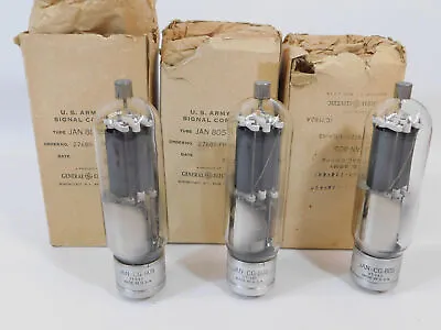 GE JAN CG-805 VT-143 Vintage NOS Black Plate Vacuum Tubes (tested And Matched) • $990