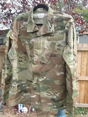 US Army Mens Multicam Camo BDU Combat Coat- Shirt Jacket Full Zip- Large Regular • $24.99