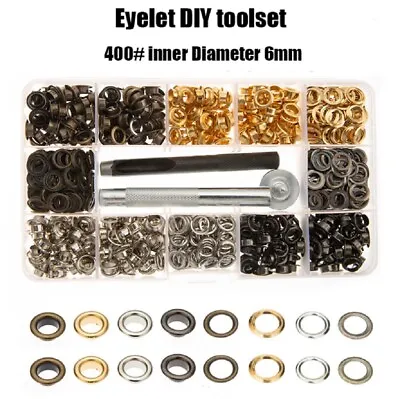 400-Piece 3/16  Grommet Kit With Hole Punch - Eyelet Set For Leather Clothing • $14.99