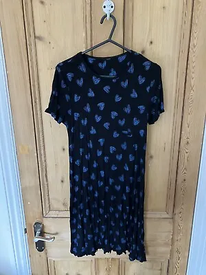 M&S Marks & Spencer Girls Blue With Heart Design Dress Age 11-12 Years • £3.99