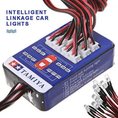 12 LED Light Kit Flashing Head Lights Lamp System For Tamiya 1:10 RC Car Truck • £13.08