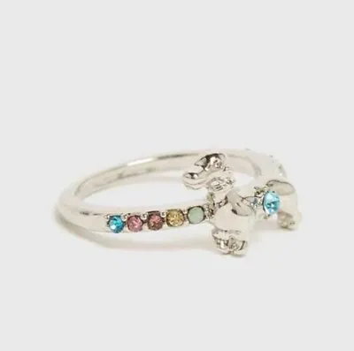 Girls Dachshund Jewellery Ring Diamanté Sausage Dog Ring Newlook NEW • $3.73