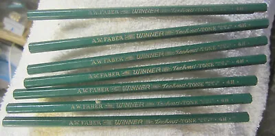 7 A W Faber Winner Drafting Drawing Pencils Techno Tone 4H Vintage • $9.49