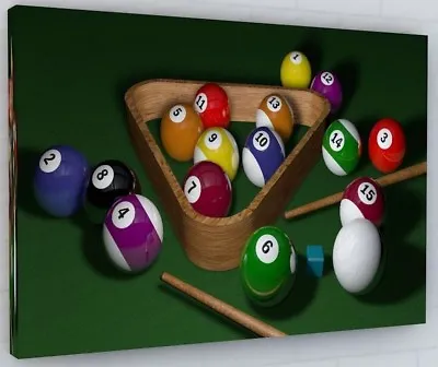  Bar Pool Table Game Canvas Picture Print Wall Art  • £24.14