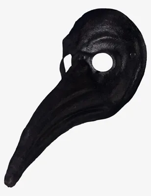 Venetian Mask Black Leather Plague Doctor Made In Venice Italy! • $97.99