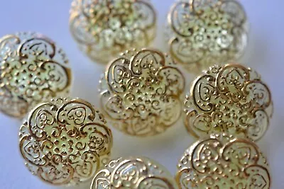 014 - Vintage Czech (8) 1/2  Uranium Vaseline Glass Buttons • $16.99