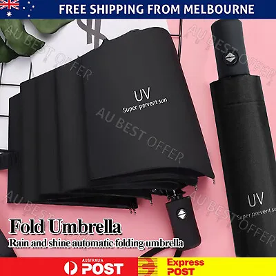 $11.99 • Buy Automatic Folding Umbrella Portable Windproof Auto Compact 8 Ribs Fiberglass AU