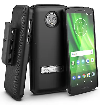 For Moto G6 Belt Clip Holster Slim Combo Case Design W/ Reinforced Kickstand • $12.94