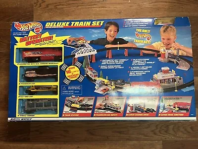 Rare Vintage 1998 Mattel Hot Wheels Deluxe Train Set - New Never Opened! • $700