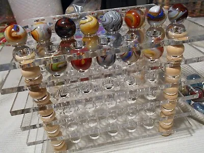 MARBLES DISPLAY STANDS Acrylic STACKABLE Hand Made Set Of 3  • $65