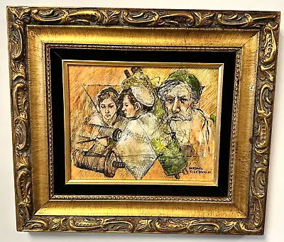 Barbara Hess Mercier Signed Rabbi Bar Mitzvah Judaica Framed Oil Painting • $200