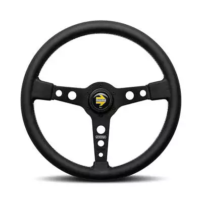 Momo Prototipo Steering Wheel - Black Spoke/Black Leather 370mm • $343.62